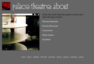 Website v1: About | Palace Theatre