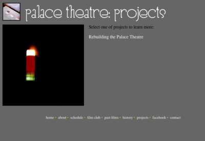 Website v.1: Projects| Palace Theatre